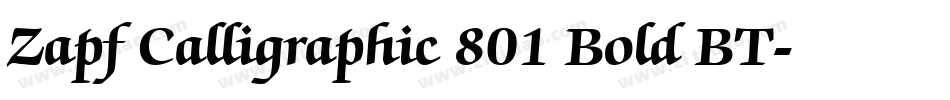 Zapf Calligraphic 801 Bold BT字体转换